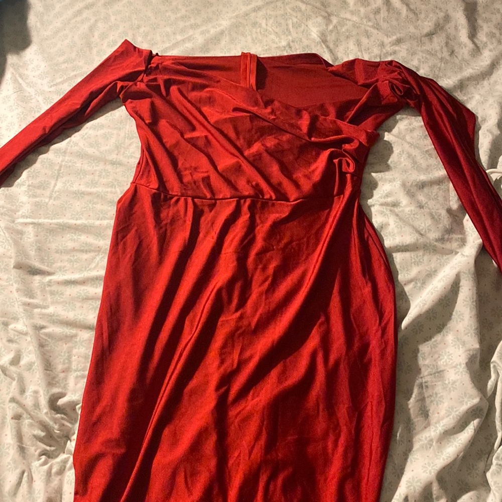 Red maxi dress